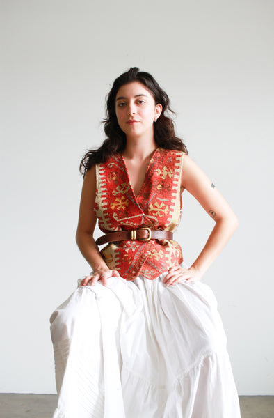 1970s Kilim Turkish Southwestern Wool Vest