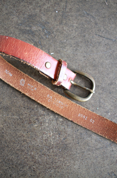 1980s Cognac Leather Belt