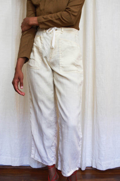 1990s Cream Linen Pants