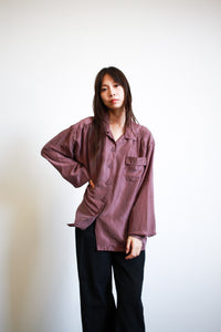 1980s Saint Tropez Silk Eggplant Blouse
