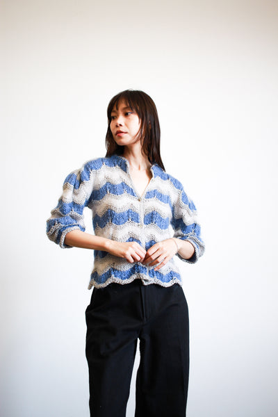 1980s Mohair Knit Striped Sweater