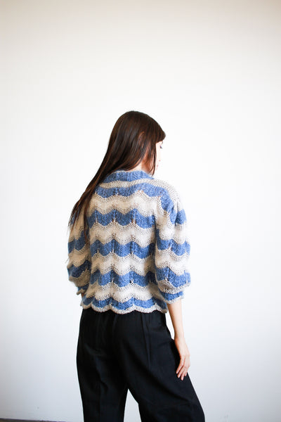 1980s Mohair Knit Striped Sweater