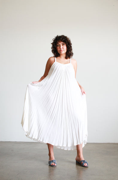 1970s Laise Adzer White Moroccan Tent Dress