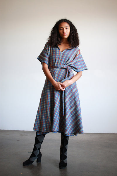 1970s Knit Italian Poncho Wrap Skirt Set
