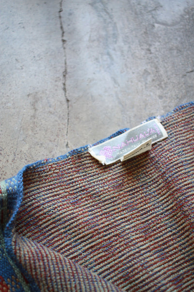 1970s Knit Italian Poncho Wrap Skirt Set