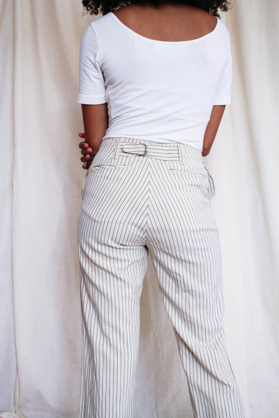 1920s Tailored Men's Wool Striped Trousers