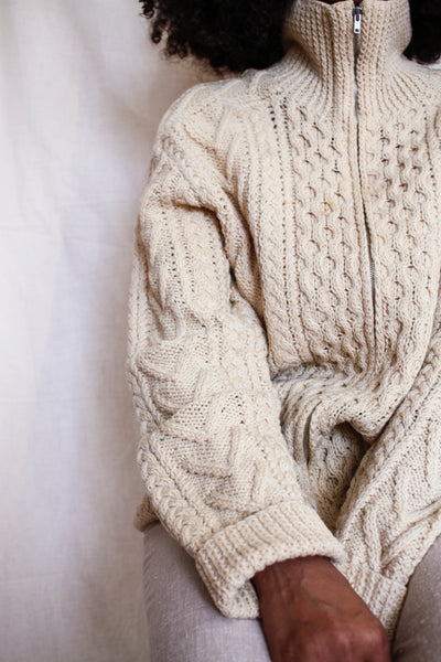 1950s Handknit Wool Irish Sweater