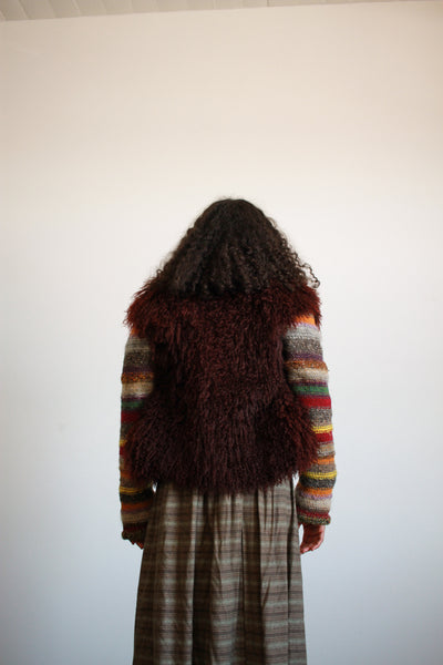 1970s Mr. Laurence Striped Knit Shaggy Jacket