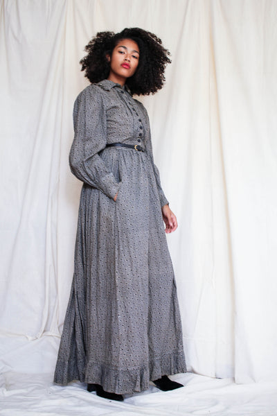 Antique Black Calico Dress