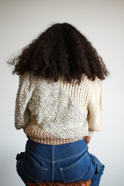 1980s Two-tone Woven Knit Sweater