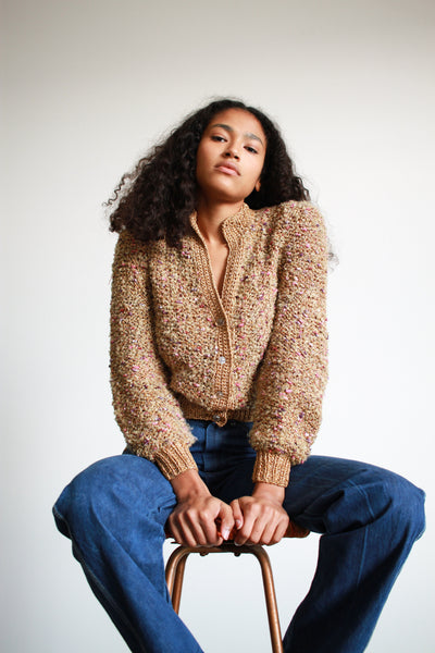 1980s Copper Speckled Knit Sweater