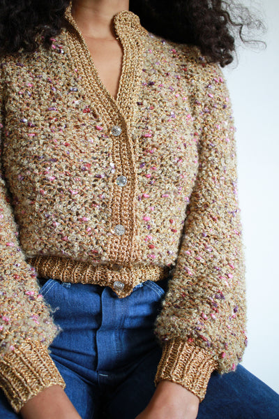 1980s Copper Speckled Knit Sweater