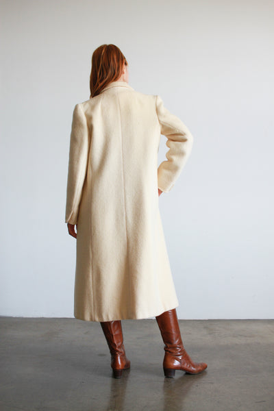 1980s Cream Wool Structured Coat