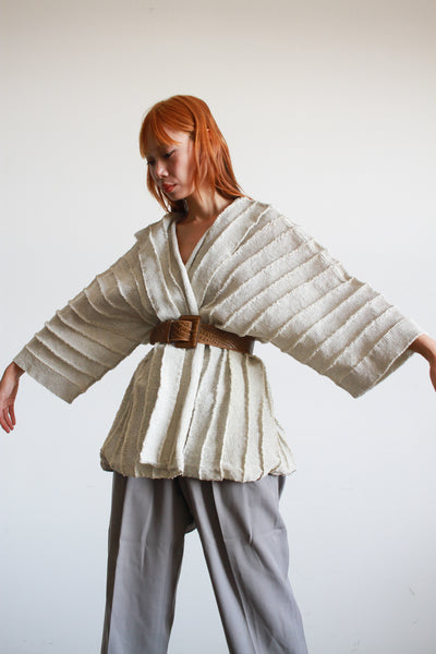 1980s Issey Miyake Structural Woven Kimono Jacket