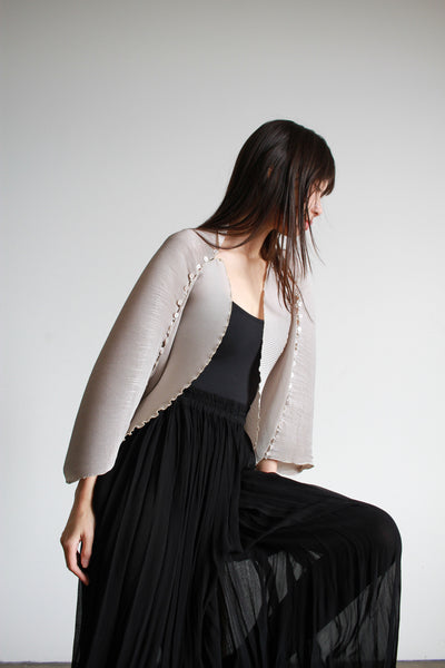 1970s Grey Accordion Pleated Structural Jacket