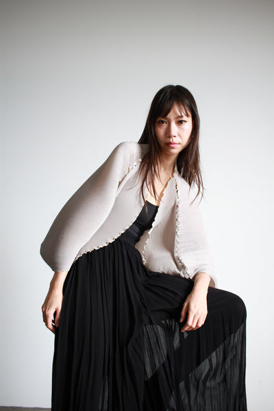1970s Grey Accordion Pleated Structural Jacket