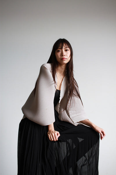 1970s Grey Accordion Pleated Structural Jacket