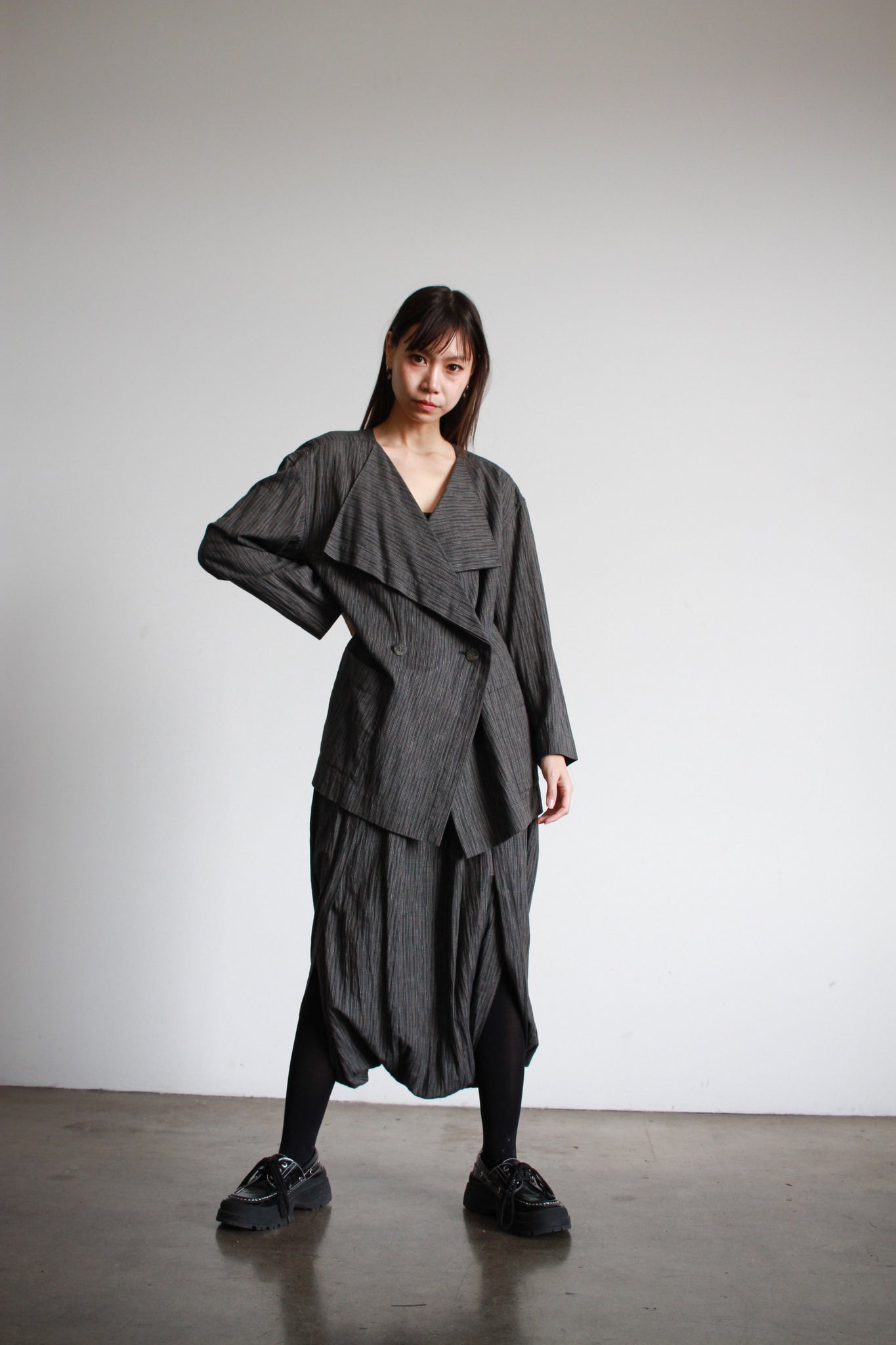 1980s Issey Miyake Plantation Striped Cotton Harem Pant Set