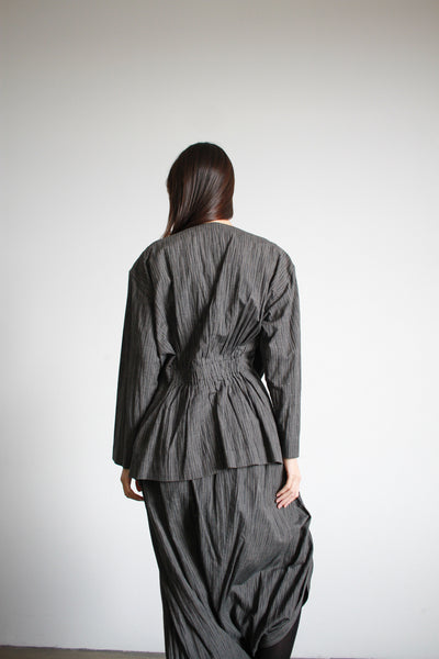 1980s Issey Miyake Plantation Striped Cotton Harem Pant Set