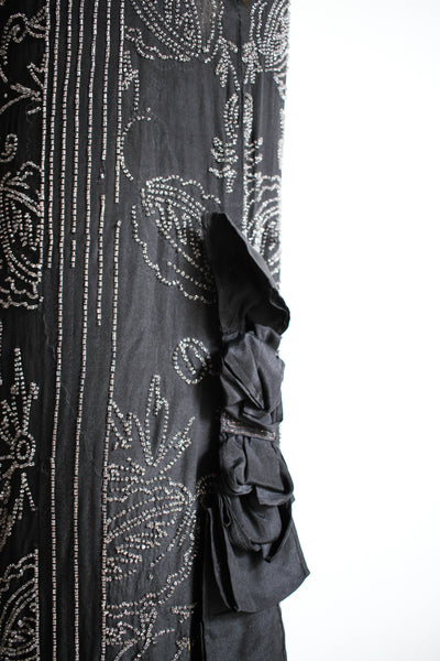 1920s French Hand-Beaded Silk Flapper Dress