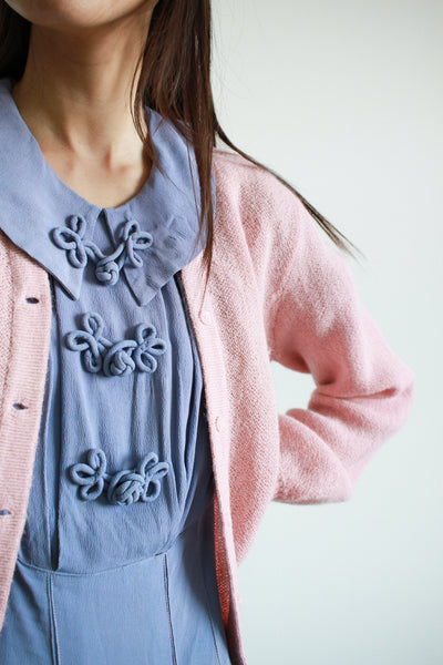 1950s Bubblegum Pink Textured Cardigan