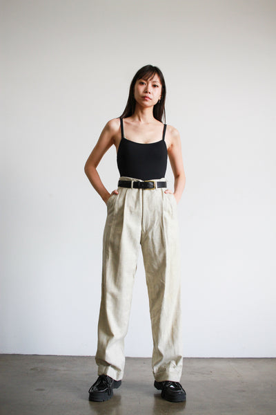 1960s Speckled Cream Wool Trousers