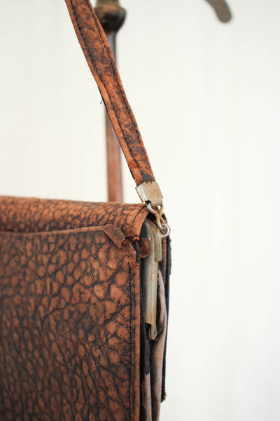 Antique Textured Leather Layered Handbag