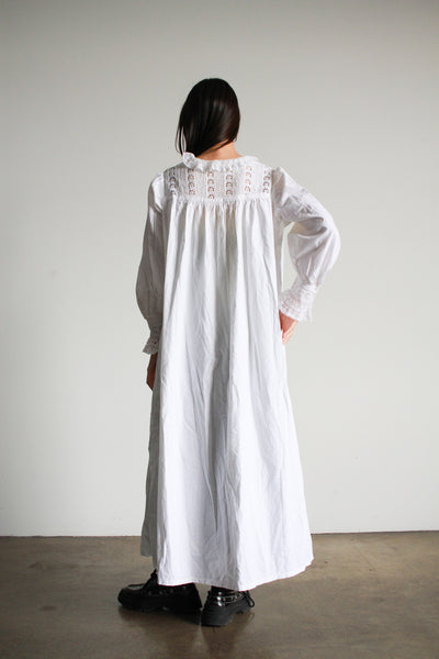 Edwardian White Cotton Eyelet Night Dress