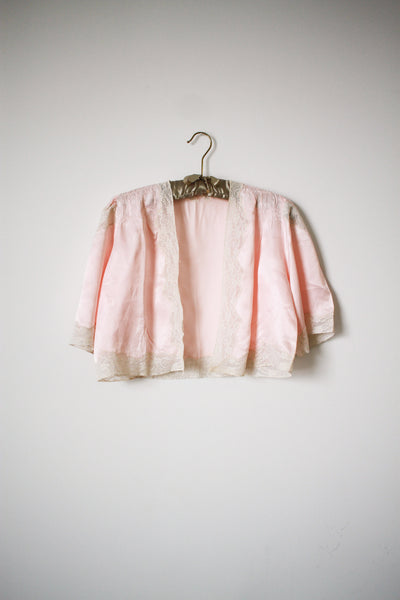 1940s Pink Satin Bed Jacket