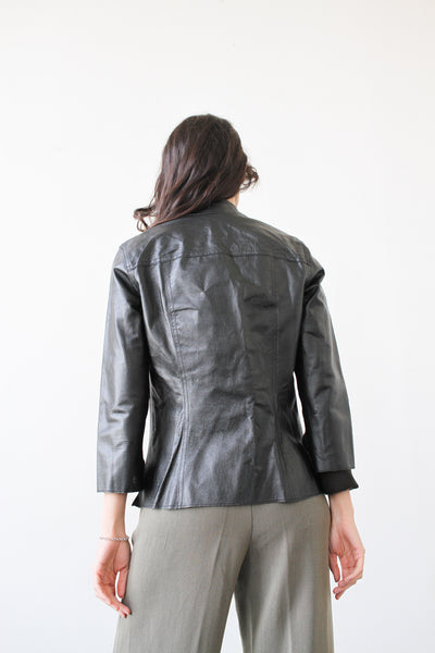 1990s Black Leather Max Studio Jacket