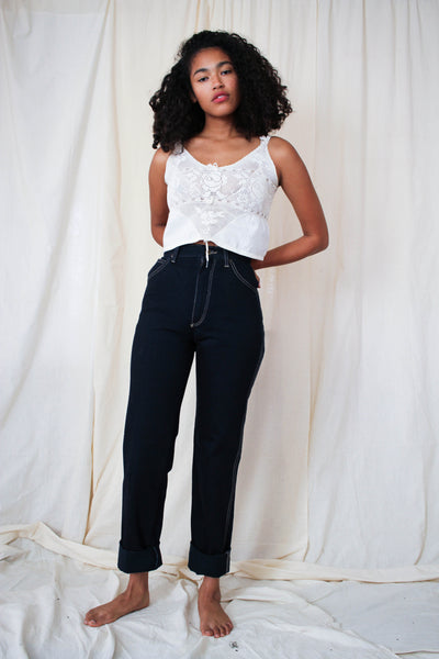 1960s Dark Indigo High Waist Wranglers