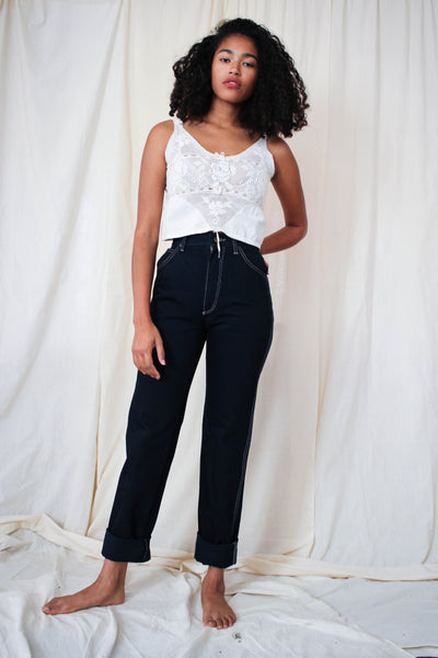 1960s Dark Indigo High Waist Wranglers