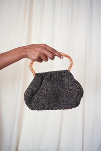 1950s Speckled Woven Glitter Handled Purse