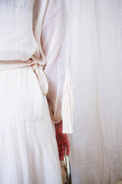Edwardian Ecru Sheer Ethereal Layered Wrap Dress