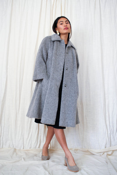 1960s Grey Mohair Swing Coat