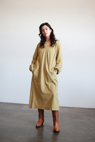 1970s Missoni Raw Silk Chartreuse Dress