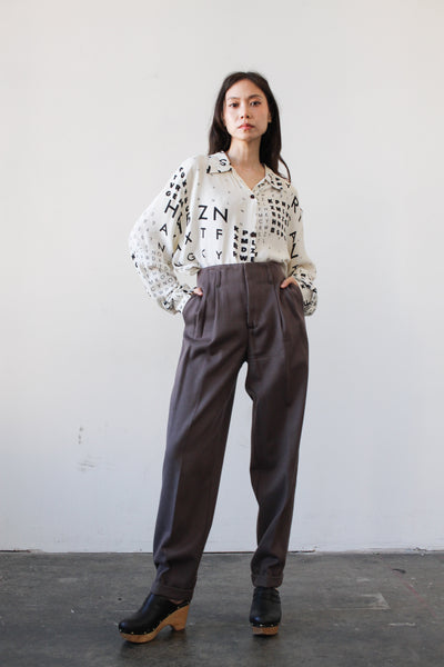 1980s Ann Taylor Ribbed Wool Trousers
