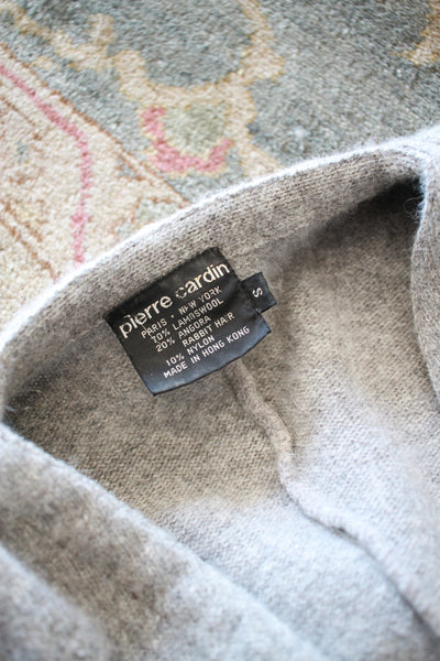 1980s Pierre Cardin Grey Cashmere Batwing Sweater