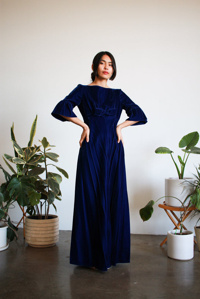 Sapphire velvet clearance dress