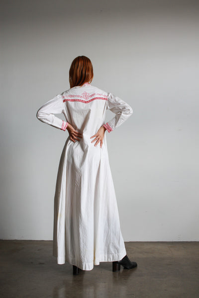 Victorian White Red Stitched Night Dress