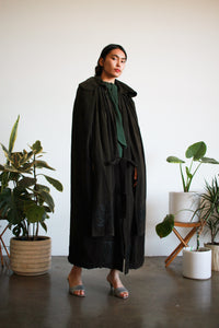 Edwardian Black Velvet Silk Lined Cloak
