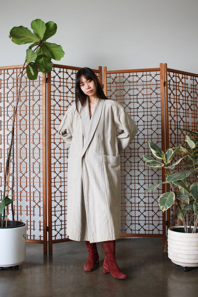 1980s Issey Miyake Plantation Stone Woven Coat