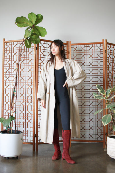 1980s Issey Miyake Plantation Stone Woven Coat