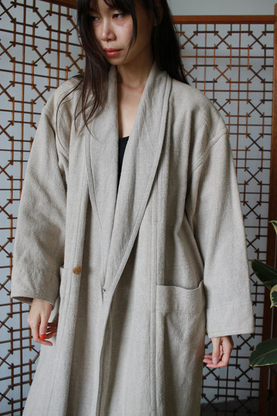 1980s Issey Miyake Plantation Stone Woven Coat