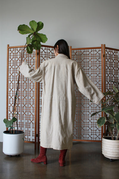 1980s Issey Miyake Plantation Stone Woven Coat