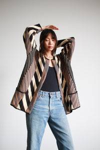 1980s Barbara De Jounge Art Mix Striped Knit Jacket