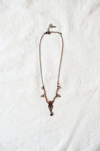 1970s Copper Toned Gem Necklace