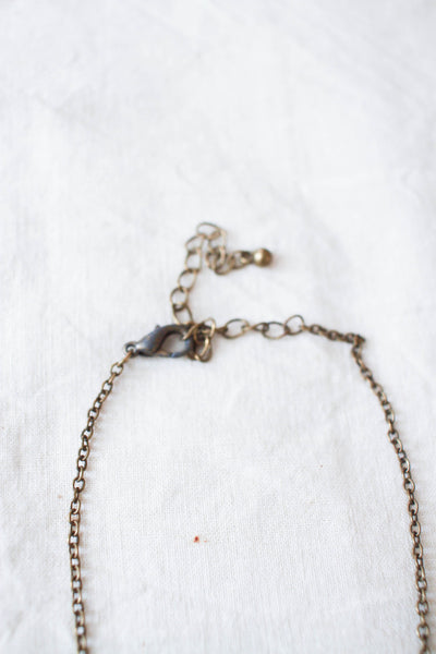 1970s Copper Toned Gem Necklace