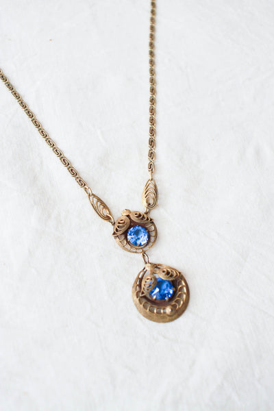 1920s Edwardian Blue Stone Necklace