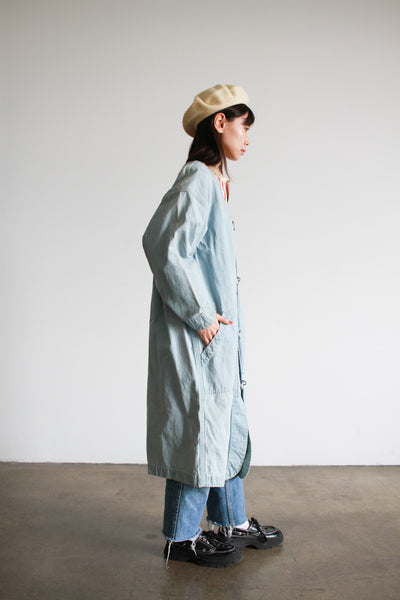 1980s Issey Miyake Plantation Chambray Denim Toggle Coat